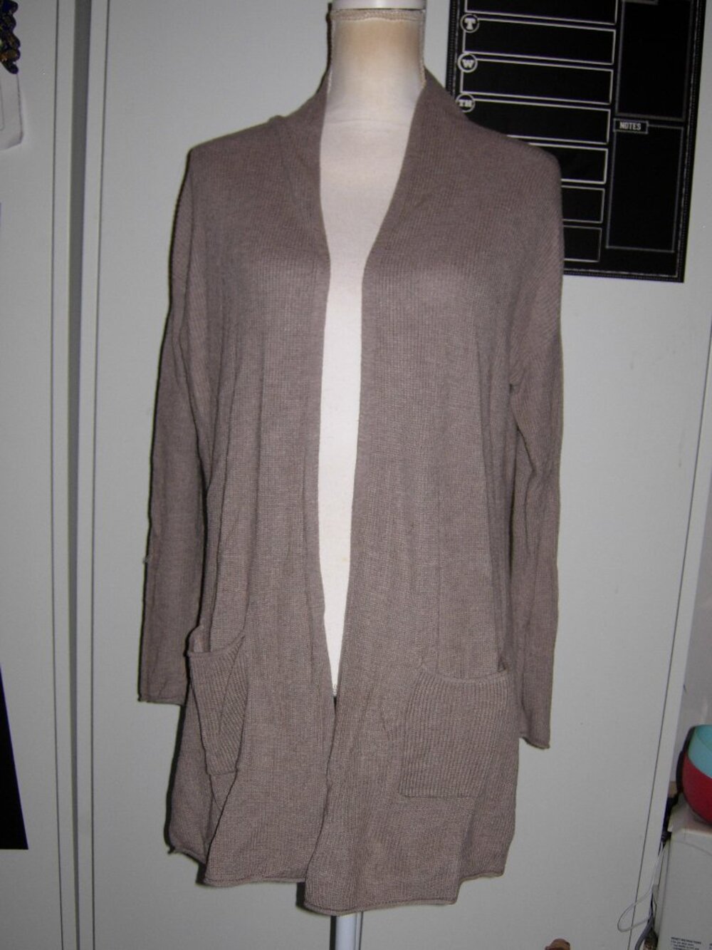 Vass Tan Cashmere Blend Open Cardigan M
